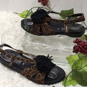 Mephisto animal print suede sandals